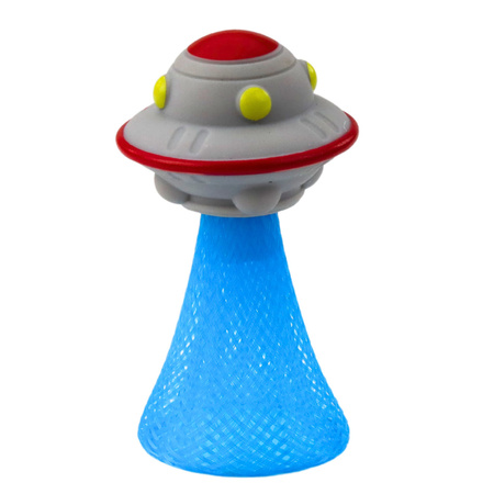 Skaczący Statek Kosmiczny Na Sprężynie Kolorowy Światła 11cm Mix