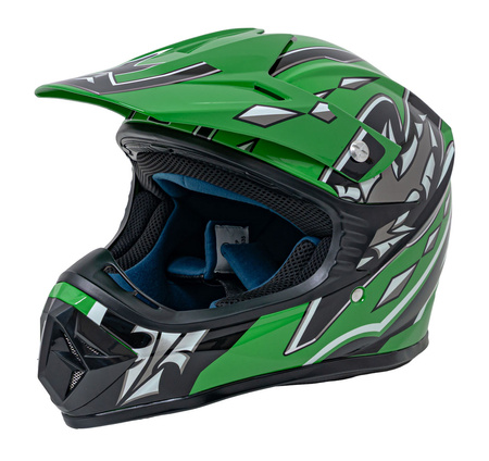 Kask Motocyklowy Enduro Zielony M
