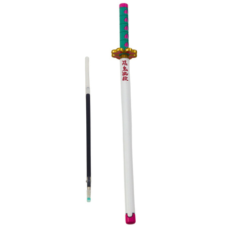 Długopis Miecz Katana Anime Metalowy Czarny Tusz Wymienny Wkład Turkus