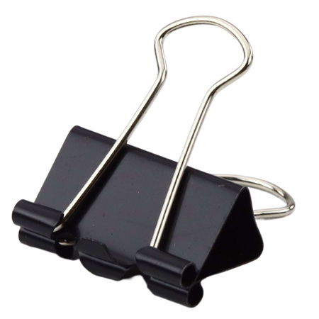 Zestaw Uniwersalne Klipsy Biurowe Stal Sprężynowa Czarne 32mm 12szt