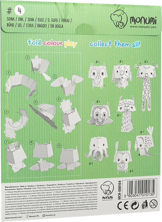 "Sowa" kolorowanka-składanka 3D dla dzieci