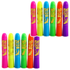 Zestaw Do Malowania Twarzy Pisaki Kredki Neonowe UV Fluorescencyjne 12szt