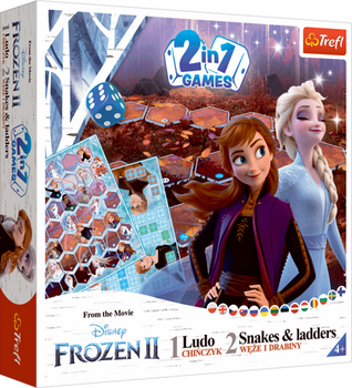Gra dla dzieci 2w1 Chińczyk Węże i drabiny Kraina Lodu II Trefl 02068