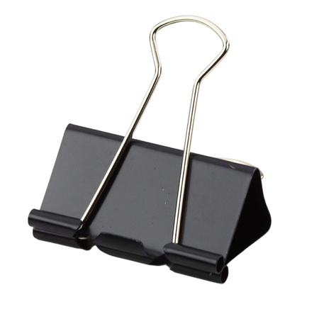 Zestaw Uniwersalne Klipsy Biurowe Stal Sprężynowa Czarny 51mm 12szt