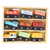 Zestaw Drewniane Pociągi Wagony Na Magnes Organizer 9 Szt