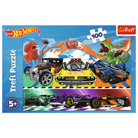 Puzzle - 100 - Pędzące samochody - Hot Wheels - Trefl 16466