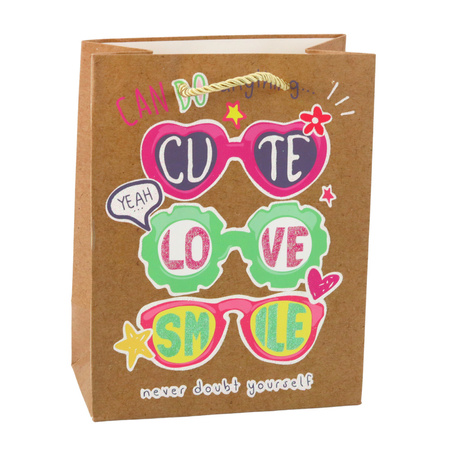 Torba Prezentowa Papierowa Kolorowe Motywy 23 x 18 x 10,5 cm