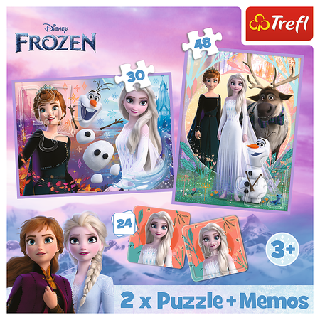 Puzzle + MEMOS - 2w1 (30,48) - Księżniczki w swojej krainie - Disney Kraina Lodu - Trefl 93335