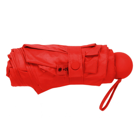 Parasolka Kieszonkowa Składana z Ochroną UV UPF 50+ Etui Czerwona 90 cm