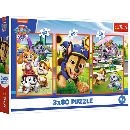 Puzzle - 3x80 - Psia zgraja - Psi Patrol - Trefl 34886