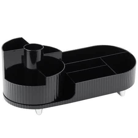 Organizer Wielofunkcyjny Na Kosmetyki Biurko Obrotowy Pojemny Czarny