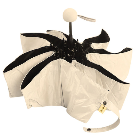 Parasolka Kieszonkowa Składana z Ochroną UV UPF 50+ Etui Beżowa 90 cm