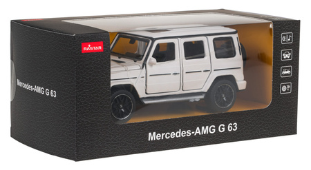 Autko Metalowe 1/32 Mercedes-Benz AMG G63 z Dźwiękiem Białe RASTAR
