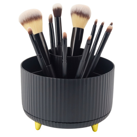 Organizer Na Pędzle Kosmetyki Obrotowy 360° 5 Przegród Czarny