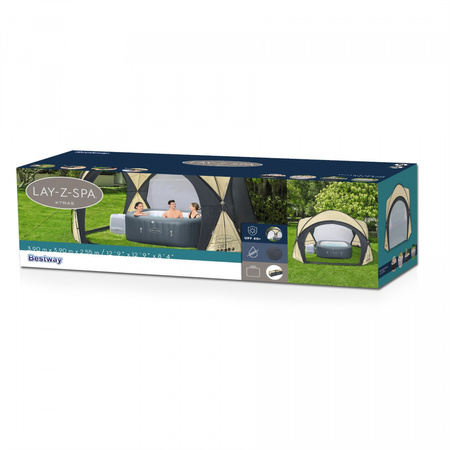 Namiot do Jacuzzi Lay-Z-Spa Pawilon ochronny 390x390x255cm BESTWAY + Moskitiery + Zdejmowane drzwi