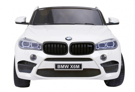 BMW X6M XXL dla 2 dzieci Biały SUV + Pilot + Ekoskóra