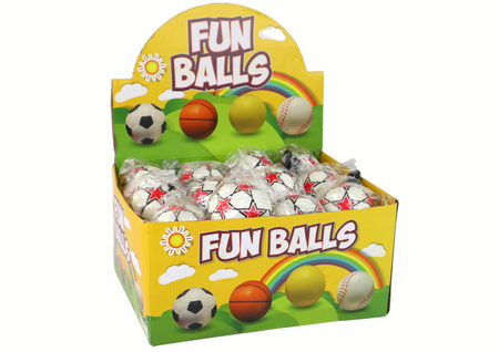 Piłka Nożna PU Na Gumce Jojo Do Odbijania 6 cm Biała Gwiazdki