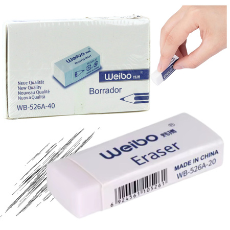 Gumka Do Mazania Biała Szkolna Biurowa WB-526A-40 3,5cm