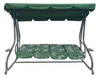 Duża Huśtawka ogrodowa 4-osobowa Zielone Motyle + Tekstylina + Daszek + Regulowane siedzisko + 4 Poduszki