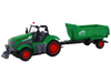 Zdalnie Sterowany Ciągnik Traktor R/C z Przyczepą 1:24 Światła Zielony