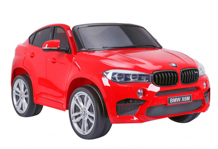 BMW X6M XXL dla 2 dzieci Czerwony SUV + Pilot + Ekoskóra