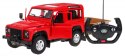 Land Rover Defender czerwony RASTAR model 1:14 Zdalnie sterowane auto terenowe + Pilot 2,4 GHz + Przyczepa