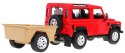 Land Rover Defender czerwony RASTAR model 1:14 Zdalnie sterowane auto terenowe + Pilot 2,4 GHz + Przyczepa