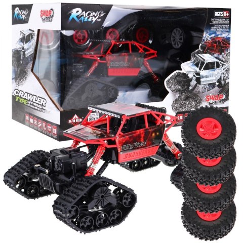 Zdalnie sterowany Crawler 2w1 dla dzieci 8+ Zmienne koła + gąsienice Napęd 4x4 Zdalnie sterowany Crawler 2w1 dla dzieci 8+ Zmienne koła + gąsienice Napęd 4x4
