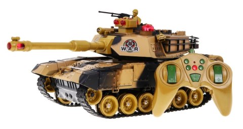 Zdalnie sterowany Czołg dla dzieci 3+ Beżowy 1:18 + Pilot + Dźwięki + LED + Ruchome elementy Zdalnie sterowany Czołg dla dzieci 3+ Beżowy 1:18 + Pilot + Dźwięki + LED + Ruchome elementy