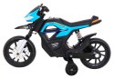 Motor Night Rider na akumulator dla dzieci Niebieski + Kółka pomocnicze + MP3 USB + Gaz w manetce