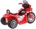 Motorek Chopper na akumulator dla dzieci Czerwony + 3 koła + Dźwięki + Światła LED