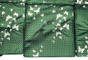Duża Huśtawka ogrodowa 4-osobowa Zielone Motyle + Tekstylina + Daszek + Regulowane siedzisko + 4 Poduszki