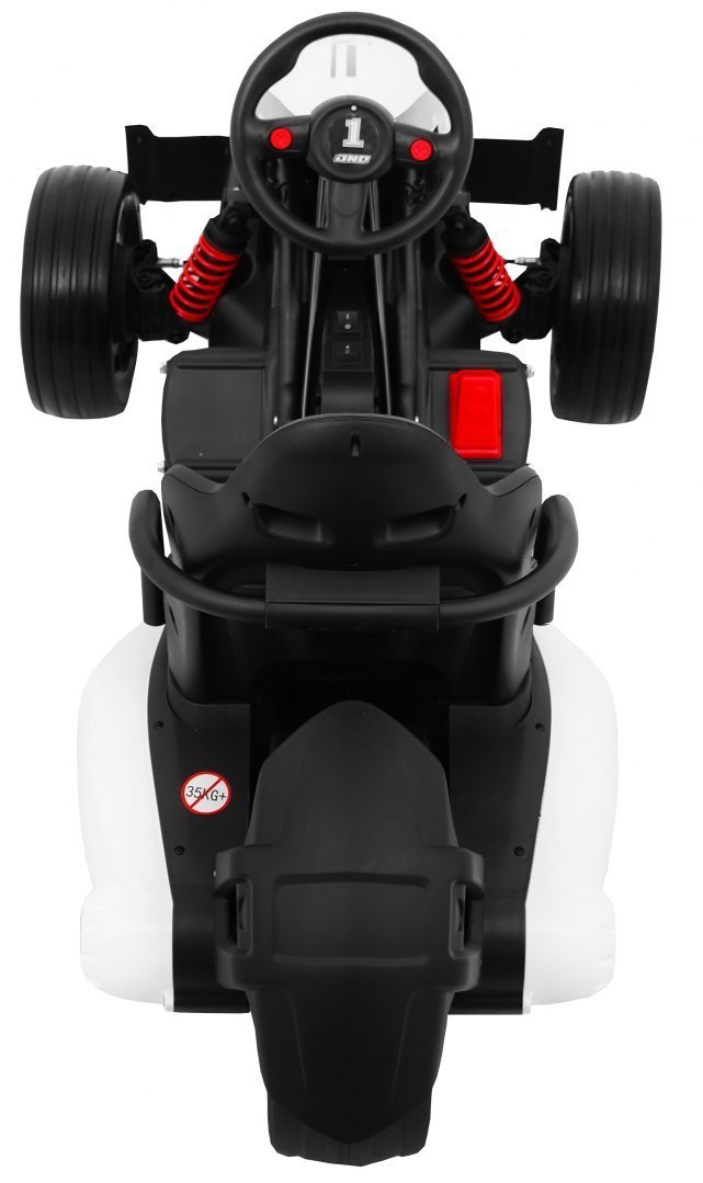 Gokart na akumulator Bolid XR-1 dla dzieci Biały + Regulowana kierownica + Profilowane siedzenie