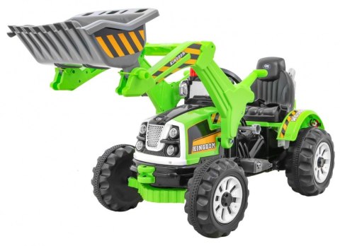 Spychacz na akumulator dla dzieci Traktor Zielony + Ruchoma łyżka + Trąbka + Pasy + 2 prędkości Spychacz na akumulator dla dzieci Traktor Zielony + Ruchoma łyżka + Trąbka + Pasy + 2 prędkości