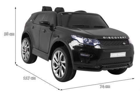 Land Rover Discovery dla dzieci Czarny + Pilot + 5-pkt pasy + Regulacja siedzenia + EVA + MP3 LED Land Rover Discovery dla dzieci Czarny + Pilot + 5-pkt pasy + Regulacja siedzenia + EVA + MP3 LED