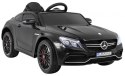 Mercedes Benz C63 AMG dla dzieci Czarny + Pilot + 5-pkt pasy + EVA + Bagażnik + MP3 LED