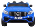 Auto Mercedes GLC 63S dla dzieci Niebieski + Napęd 4x4 + MP4 + LED + Ekoskóra + Wolny Start + EVA