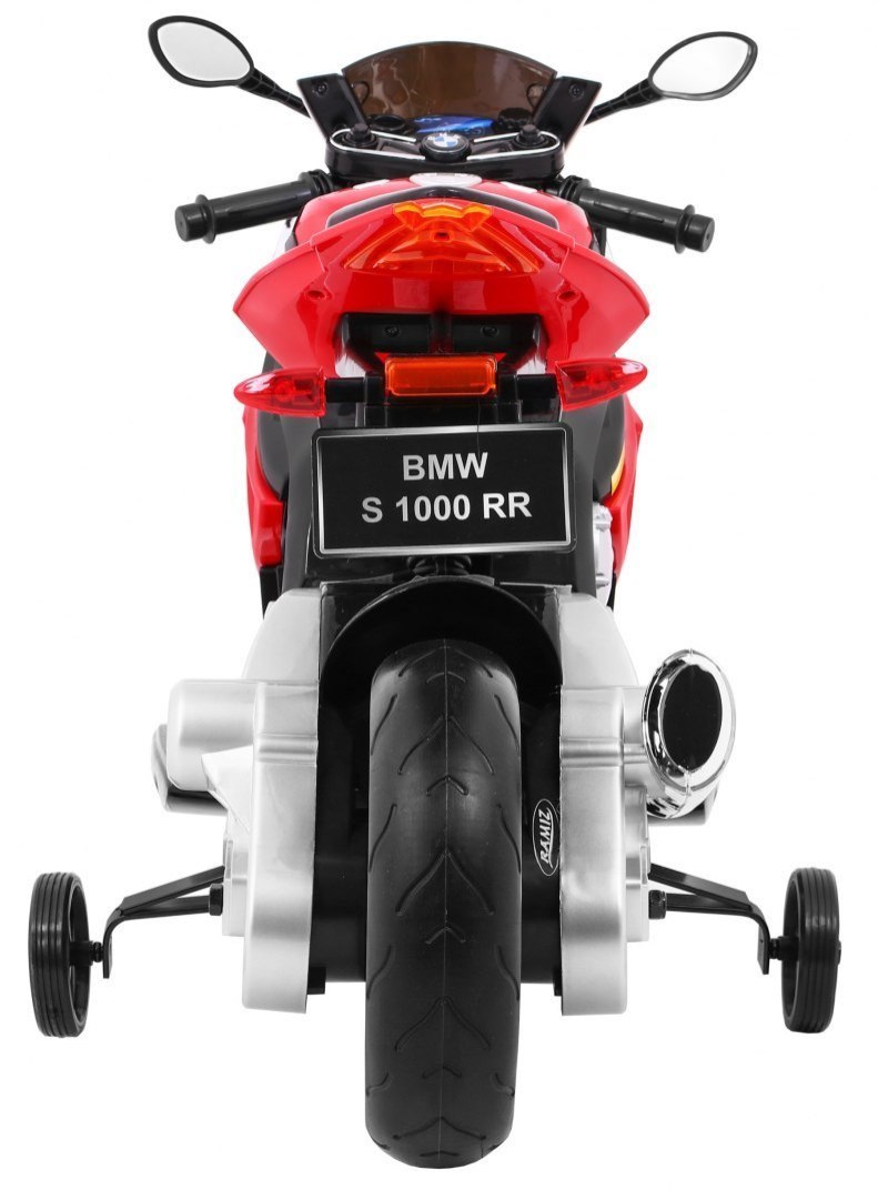 Motor na akumulator BMW S1000 RR dla dzieci Czerwony + Kółeczka pomocnicze + Nóżka podpórka