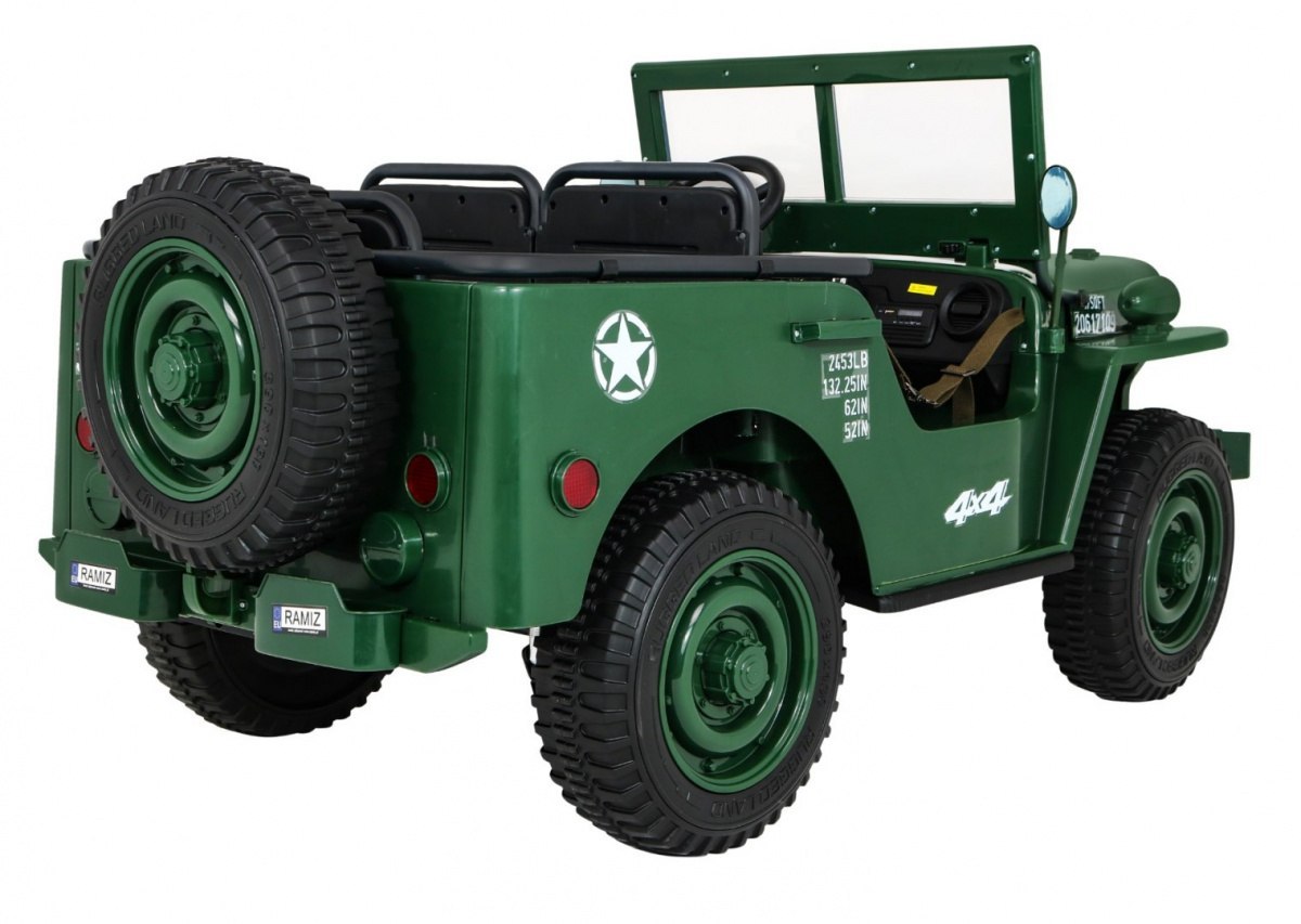 Pojazd Retro Wojskowy 24V 4x4 Zielony