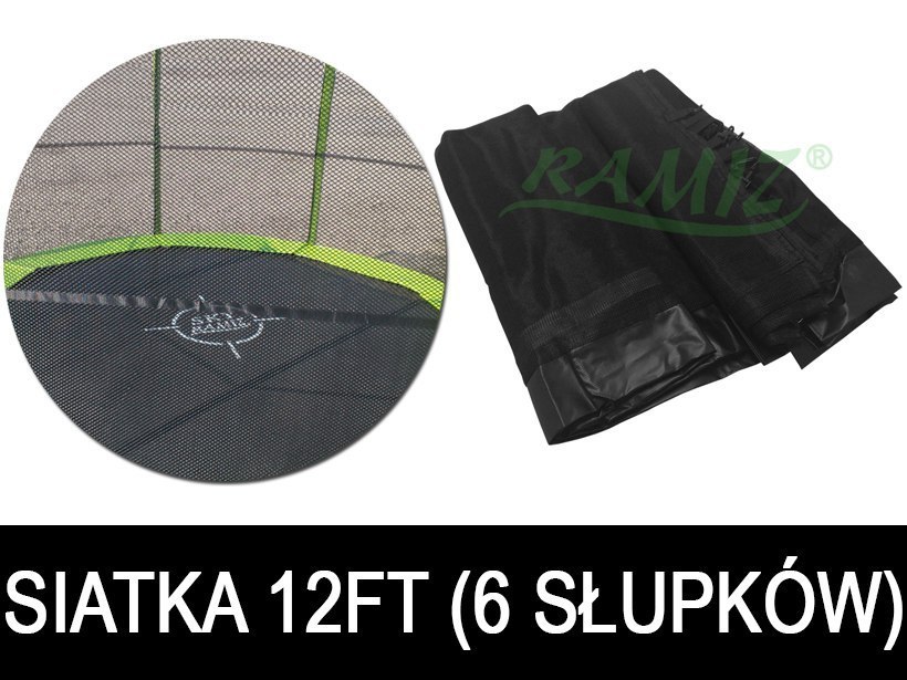 Siatka do Trampoliny 12FT - 6 pól Czarna Siatka do Trampoliny 12FT - 6 pól Czarna