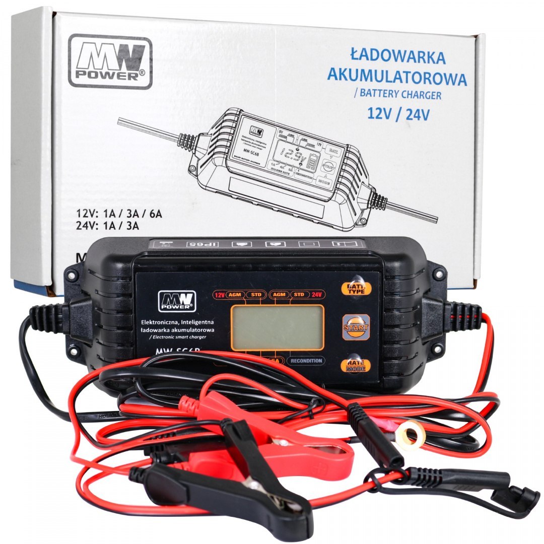 ŁADOWARKA Z WYŚWIETLACZEM LCD 12V I 24V ŁADOWARKA Z WYŚWIETLACZEM LCD 12V I 24V