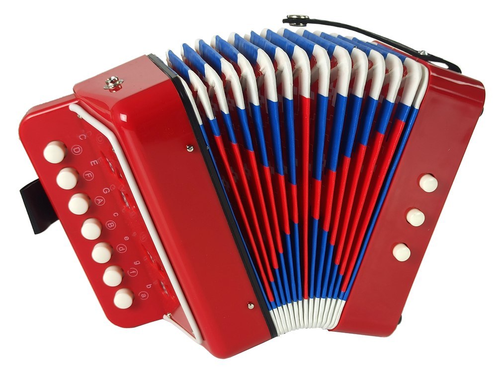 Akordeon Instrument Dla Małego Muzyka Czerwony