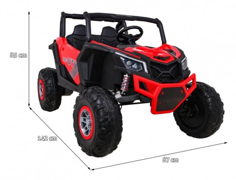 Buggy UTV-MX na akumulator dla dzieci Czerwony + Napęd 4x4 + Pilot + Audio LED + Schowek + EVA + Wolny Start Buggy UTV-MX na akumulator dla dzieci Czerwony + Napęd 4x4 + Pilot + Audio LED + Schowek + EVA + Wolny Start