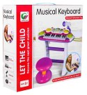 Różowy zestaw muzyczny Keyboard + Werble + Mikrofon dla dzieci 3+ Światła + Dźwięki 2 oktawy