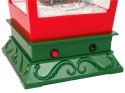 Świąteczny Lampion Światełka Sypiący Śnieg Czerwono- Zielona