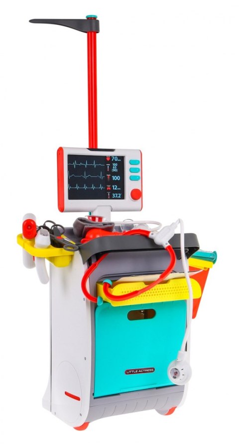 Wózek lekarski dla dzieci 3+ Interaktywne funkcje RTG EKG akcesoria 20+ el. Wózek lekarski dla dzieci 3+ Interaktywne funkcje RTG EKG akcesoria 20+ el.