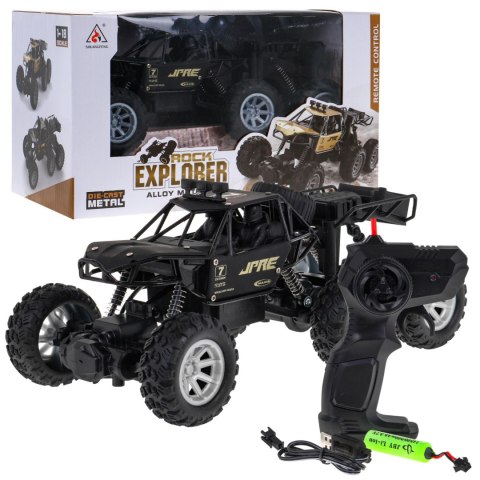 Metalowy crawler Rock Explorer 4x4 dla dzieci 8+ Zdalnie sterowany 1:18 Gumowe 6 kół Metalowy crawler Rock Explorer 4x4 dla dzieci 8+ Zdalnie sterowany 1:18 Gumowe 6 kół