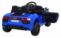 Audi R8 na akumulator dla dzieci Niebieski + Pilot + EVA + Wolny Start + MP3 LED