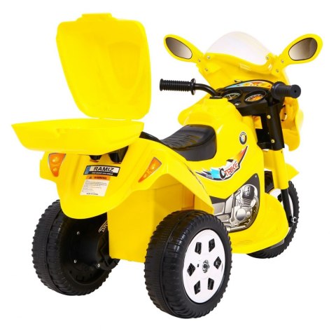 Motorek Trójkołowy BJX-088 elektryczny dla najmłodszych Żółty + Dźwięki + Światła Motorek Trójkołowy BJX-088 elektryczny dla najmłodszych Żółty + Dźwięki + Światła