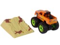 Auto Resorak Z Naciągiem Monster Truck Big Foot Gumowe Opony Rampa